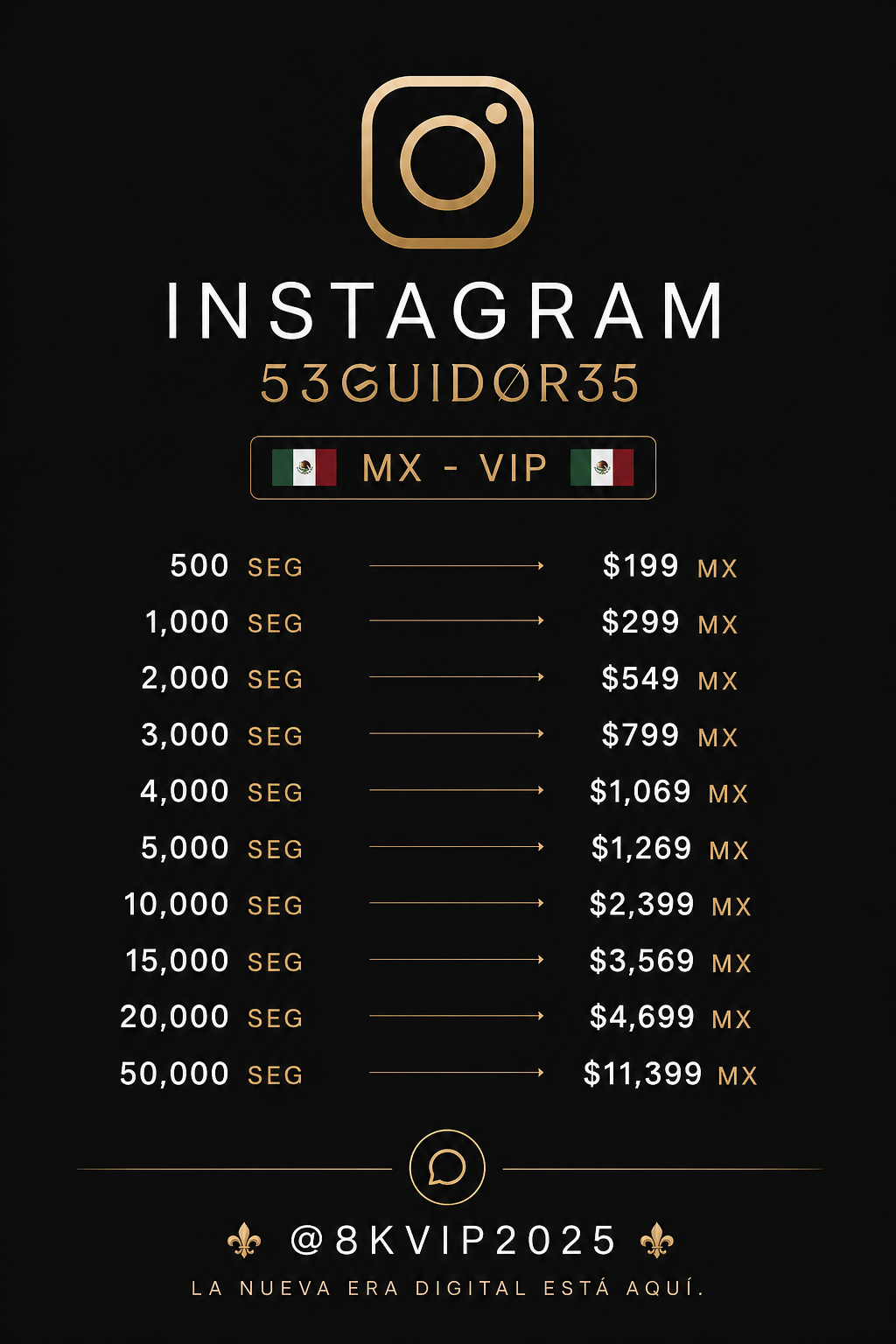 Catalogo Seguidores Instagram VIP